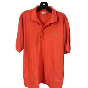 Lacoste Mens Polo Shirt Coral Sz 7 XL  Short Sleeve Gator Logo